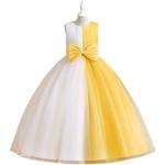 Gelbe Ärmellose Topmelon Kinderfestkleider mit Reißverschluss Handwäsche Größe 134 