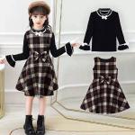 Schwarze Ärmellose Topmelon Mini Kinderstrickkleider mit Volants aus Jersey für den für den Winter 