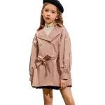 Rosa Unifarbene Winddichte Atmungsaktive Topmelon Maxi Trenchcoats lang aus Baumwolle für Damen für den für den Winter 