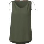 Grüne Unifarbene CECIL V-Ausschnitt Blusentops für Damen Größe M für den für den Sommer 