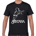 Tops T Shirt Men Carlos Santana Casual Black Cotton Male Tshirt T-Shirts & Hemden(Large)