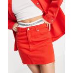 Reduzierte Rote Topshop Mini Sommerröcke aus Denim für Damen Größe M 