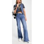 Reduzierte Blaue Topshop Jeans-Schlaghosen mit Reißverschluss aus Denim für Damen Größe XS Weite 32, Länge 32 