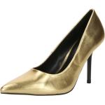 Goldene Spitze Pfennigabsatz High Heels & Stiletto-Pumps ohne Verschluss aus Textil für Damen Größe 38 mit Absatzhöhe 5cm bis 7cm 