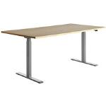 Topstar E-Table elektrisch höhenverstellbarer Schreibtisch ahorn rechteckig, T-Fuß-Gestell grau 180,0 x 80,0 cm
