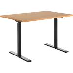 Topstar E-Table elektrisch höhenverstellbarer Schreibtisch buche rechteckig, T-Fuß-Gestell schwarz 120,0 x 80,0 cm
