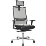 Schwarze Topstar New Aluart Bürostühle mit Kopfstütze aus Leder mit Armlehne Breite 50-100cm, Höhe 0-50cm, Tiefe 0-50cm 