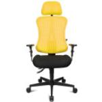 Gelbe Bürostühle mit Kopfstütze mit Armlehne 