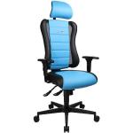 Reduzierte Blaue Topstar Sitness Bürostühle mit Kopfstütze aus Kunstleder höhenverstellbar 