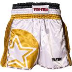TOP TEN Thaibox-Shorts „Star“ - Weiss-Gold, Gr. L