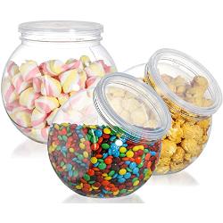 TOPZEA 3 Stück Süßigkeitengläser mit Deckel, 1.3 l Kunststoff-Süßigkeitenglas, transparenter Keksbehälter, breite Öffnung, Küchenarbeitsplatte, Gläser für Süßigkeiten, Kekse, Snack-Aufbewahrung