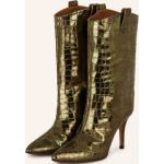 Reduzierte Grüne Toral Spitze High Heel Stiefeletten & High Heel Boots aus Glattleder für Damen Größe 38 