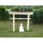 Asiatische 100 cm Buddha-Gartenfiguren aus Massivholz 