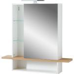 Weiße Moderne Spiegelschränke aus Melamin LED beleuchtet Breite 50-100cm, Höhe 50-100cm, Tiefe 0-50cm 