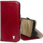 TORRO Hülle kompatibel mit iPhone 15 Pro Max – Premium Lederhülle mit Standfunktion und Kartenfächern - Rot