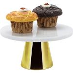 Goldene Moderne Echtwerk Runde Tortenständer mit Cupcake-Motiv 