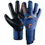Torwarthandschuhe REUSCH "Attrakt Fusion Strapless AdaptiveFlex" blau (blau, orange) Damen Handschuhe Sporthandschuhe