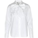 Weiße Unifarbene Langärmelige Tory Burch Tory Stehkragen Festliche Blusen aus Baumwolle für Damen Größe S für den für den Frühling 