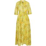 Gelbe 3/4-ärmelige Tory Burch Tory Maxi Sommerkleider aus Baumwolle für Damen Größe S 