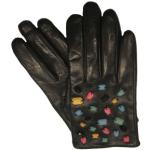 Tosca Blu Handschuhe, schwarz mit bunten Steinen Größe M