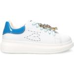 Tosca Blu, Weiße Leder Slip-On Sneaker mit Strass-Detail White, Damen, Größe: 39 EU