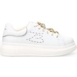 Tosca Blu, Weiße Ledersneakers mit Strass-Verzierungen White, Damen, Größe: 38 EU