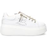 Weiße Elegante TOSCA BLU Slip-on Sneaker ohne Verschluss aus Veloursleder für Damen Größe 37 