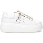 Weiße Elegante TOSCA BLU Slip-on Sneaker ohne Verschluss aus Veloursleder für Damen Größe 39 