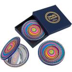 Totally Turkish Compact Kosmetik Make-up Taschenspiegel Handspiegel inkl. Vergrößerung mit Box - Geschenk für Sie - Mandala, mediterrane Regenbogen