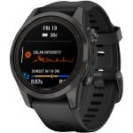 Schwarze Garmin Fenix 7S Smartwatches aus Silikon mit Saphir mit Kompass mit Saphirglas-Uhrenglas mit Silikonarmband für Herren zum Sport 
