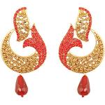 Rote Antike Strass Ohrringe vergoldet aus Kristall mit Strass für Damen Weihnachten 