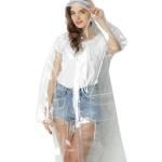 Weiße Wasserdichte Regenmäntel durchsichtig für Damen Größe XL 