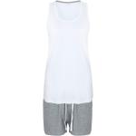 Towel City Damen Kurzes Pyjama-Set - Weiß / grau meliert | M