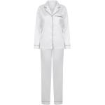 Weiße Elegante TOWEL CITY Damenschlafanzüge & Damenpyjamas mit Knopf aus Polyester Größe L 