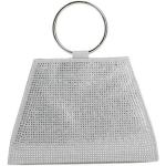 Silberne Elegante TOY G. Magnetverschluss Taschen mit Strass aus Polyester mit Innentaschen für Damen für Partys 