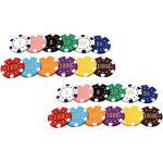 TOYANDONA 24Pcs Poker Tokens Kunststoff Münzen Bingo Zählen Chip Lernen Zähler Disks Zählen Discs Spielzeug für Mathematik Praxis Poker Spiel Mahjong Spielen Gemischt Stile