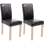 Braune Esszimmerstühle ohne Armlehne aus Kunstleder gepolstert Breite 0-50cm, Höhe 50-100cm, Tiefe 0-50cm 2-teilig 