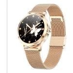 Goldene Elegante Damenarmbanduhren aus Edelstahl mit Smart Notifications mit Bluetooth mit Schrittzähler mit Milanaise-Armband 