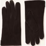 Reduzierte Dunkelbraune Gefütterte Handschuhe aus Veloursleder für Herren Größe 9 für den für den Winter 