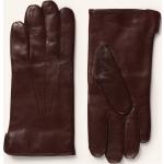 Reduzierte Dunkelrote Geflochtene Gefütterte Handschuhe aus Leder für Herren Größe 8.5 für den für den Winter 