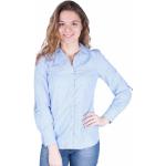 Hellblaue Bestickte Spieth & Wensky Trachtenblusen mit Knopf aus Baumwolle für Damen Größe S 