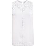 Weiße Hangowear Stehkragen T-Shirts aus Spitze für Damen Größe XL für den für den Herbst 