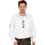 Weiße Bestickte Langärmelige OS TRACHTEN Kentkragen Hemden mit Kent-Kragen mit Knopf aus Baumwolle für Herren Größe 4 XL 