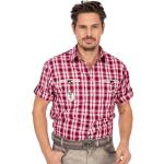 Rote Karo Halblangärmelige OS TRACHTEN Trachtenhemden mit Hirsch-Motiv aus Baumwolle für Herren Größe 5 XL für den für den Sommer 