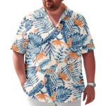 Kurzärmelige Hawaiihemden mit Meer-Motiv aus Popeline maschinenwaschbar für Herren Größe 9 XL für den für den Sommer 