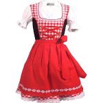 Rote Kinderfestkleider mit Herz-Motiv aus Baumwolle für Mädchen Größe 140 3-teilig 