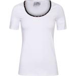 Weiße Elegante Rundhals-Ausschnitt T-Shirts aus Baumwolle für Damen Größe XS 