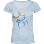 Blaue MarJo T-Shirts mit Hirsch-Motiv für Damen Größe M 
