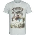 Graue MarJo T-Shirts mit Hirsch-Motiv aus Baumwolle für Herren Größe XL 