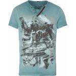Türkise Hangowear V-Ausschnitt T-Shirts aus Baumwolle für Herren Größe 3 XL 